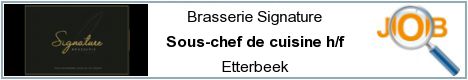 Offres d'emploi - Sous-chef de cuisine h/f - Etterbeek