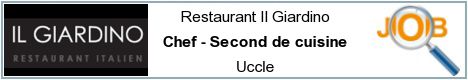 Offres d'emploi - Chef - Second de cuisine - Uccle