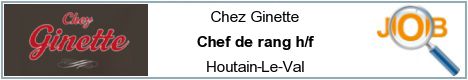 Vacatures - Chef de rang h/f - Houtain-Le-Val