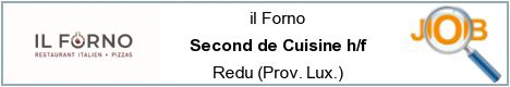Job offers - Second de Cuisine h/f - Redu (Prov. Lux.)
