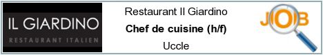 Offres d'emploi - Chef de cuisine (h/f) - Uccle