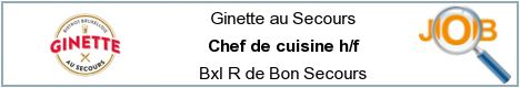 Offres d'emploi - Chef de cuisine h/f - Bxl R de Bon Secours