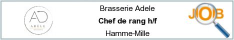 Job offers - Chef de rang h/f - Hamme-Mille