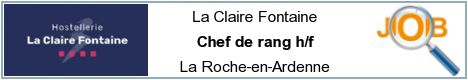 Offres d'emploi - Chef de rang h/f - La Roche-en-Ardenne
