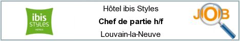 Offres d'emploi - Chef de partie h/f - Louvain-la-Neuve