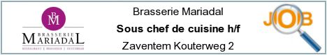 Offres d'emploi - Sous chef de cuisine h/f - Zaventem Kouterweg 2