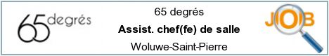 Offres d'emploi - Assist. chef(fe) de salle - Woluwe-Saint-Pierre