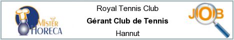 Offres d'emploi - Gérant Club de Tennis - Hannut