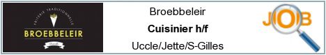 Offres d'emploi - Cuisinier h/f - Uccle/Jette/S-Gilles