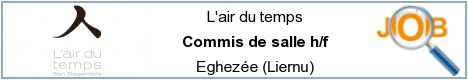 Job offers - Commis de salle h/f - Eghezée (Liernu)