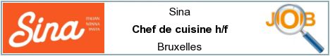 Offres d'emploi - Chef de cuisine h/f - Bruxelles