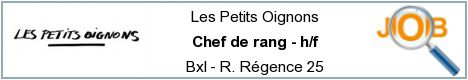 Job offers - Chef de rang - h/f - Bxl - R. Régence 25