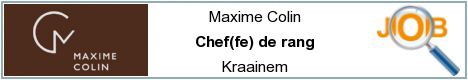 Vacatures - Chef(fe) de rang - Kraainem