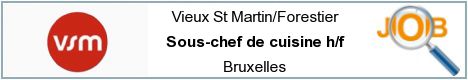 Offres d'emploi - Sous-chef de cuisine h/f - Bruxelles