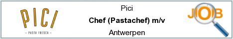 Offres d'emploi - Chef (Pastachef) m/v - Antwerpen