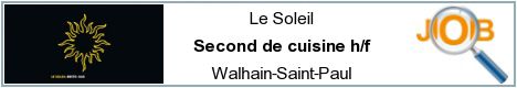 Offres d'emploi - Second de cuisine h/f - Walhain-Saint-Paul