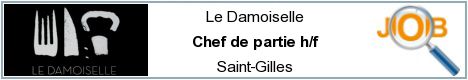 Vacatures - Chef de partie h/f - Saint-Gilles