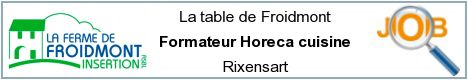 Offres d'emploi - Chef de cuisine formateur - Rixensart