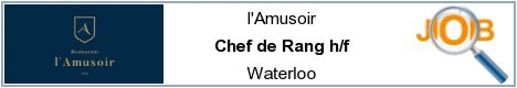 Job offers - Chef de Rang h/f - Waterloo