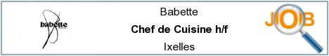 Offres d'emploi - Chef de Cuisine h/f - Ixelles