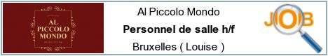 Offres d'emploi - Personnel de salle h/f - Bruxelles ( Louise )