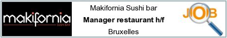 Offres d'emploi - Manager restaurant h/f - Bruxelles