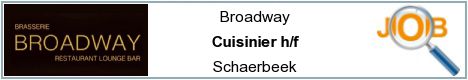 Offres d'emploi - Cuisinier h/f - Schaerbeek