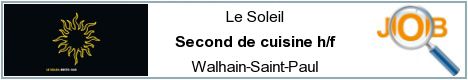 Vacatures - Second de cuisine h/f - Walhain-Saint-Paul