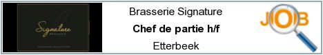 Offres d'emploi - Chef de partie h/f - Etterbeek