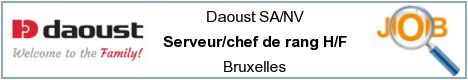 Job offers - Serveur/chef de rang H/F - Bruxelles