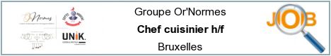 Offres d'emploi - Chef cuisinier h/f - Bruxelles