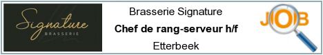 Offres d'emploi - Chef de rang-serveur h/f - Etterbeek