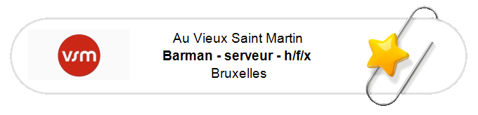 Nos annonces - Barman - serveur - h/f/x - Bruxelles