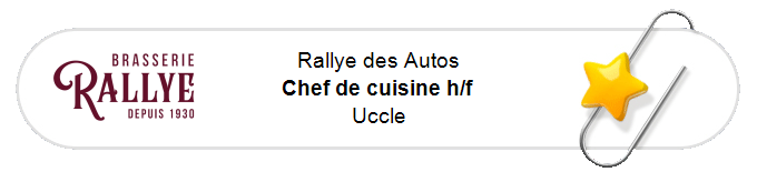 Nos annonces - Chef de cuisine h/f - Uccle