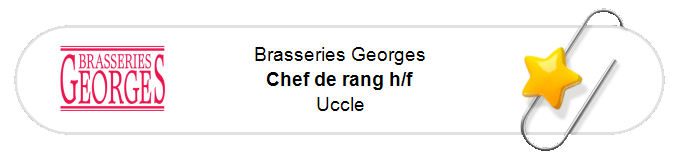 Nos annonces - Chef de rang h/f - Uccle