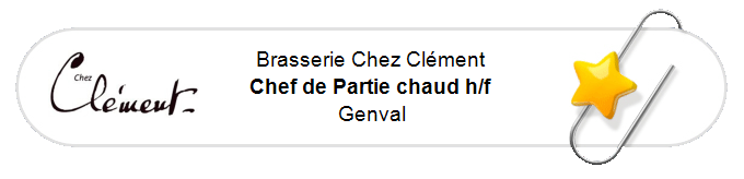 Nos annonces - Chef de Partie chaud h/f - Genval