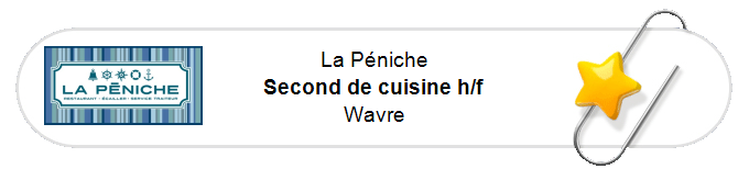Nos annonces - Second de cuisine h/f - Wavre