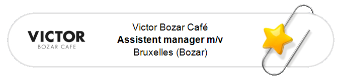 Nos annonces - Assistent manager m/v - Bruxelles (Bozar)