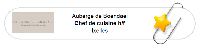 Nos annonces - Chef de cuisine h/f - Ixelles