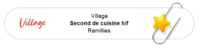 Nos annonces - Second de cuisine h/f - Ramillies