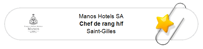 Nos annonces - Chef de rang h/f - Saint-Gilles