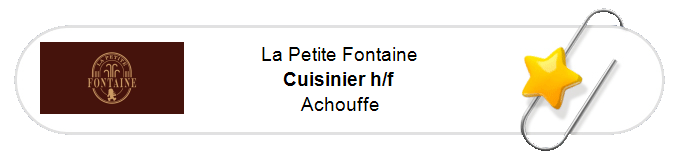 Nos annonces - Cuisinier h/f - Achouffe